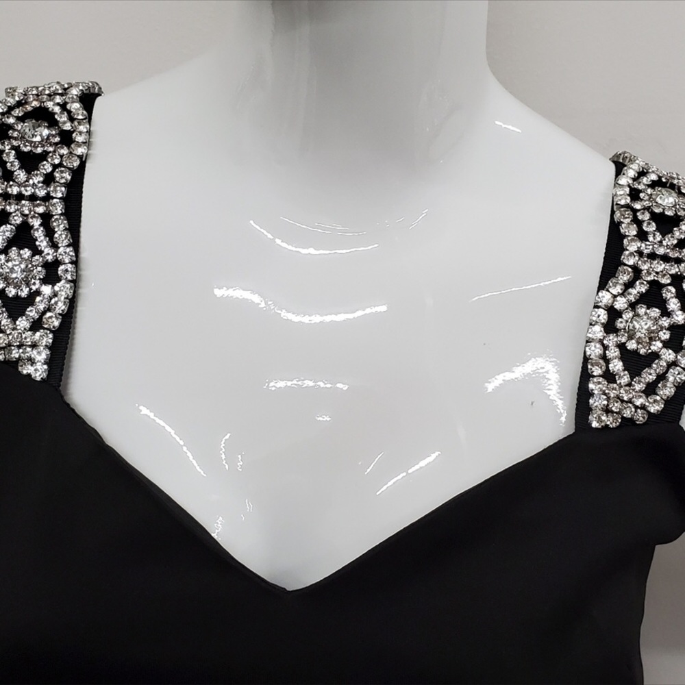 Ted Baker Rhinestone embellished strap black dress - Picture 4 of 12